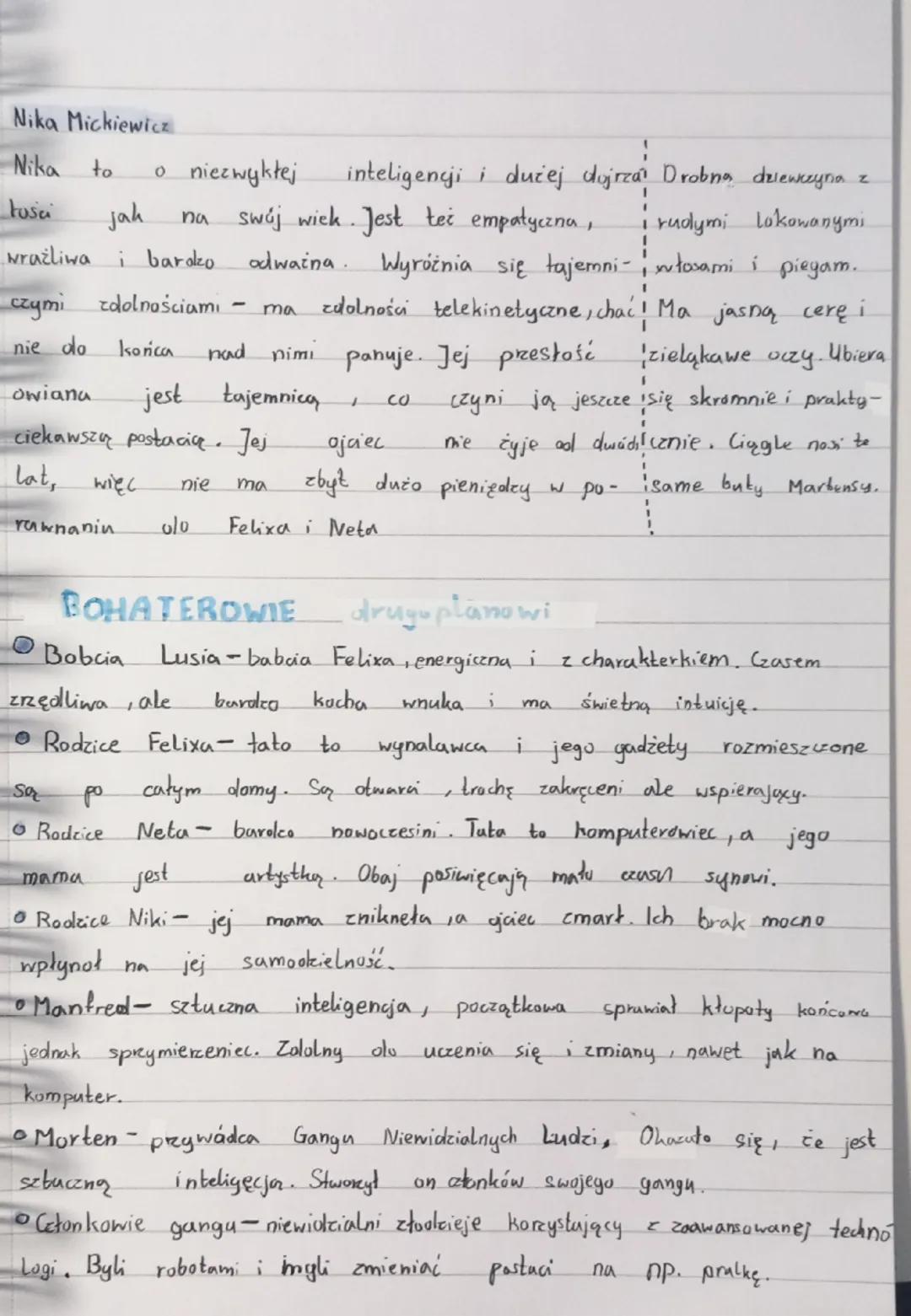 # „Felix, Net i Nika oraz Gang
Niewidzialnych ludzi"
Rafał Kozik

BOHATEROWIE pierustu planowi

Felix Polon

Feliks to bystry i ciekawski ch