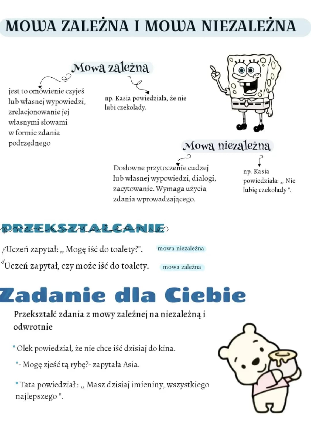 Mowa zależna i mowa niezależna 