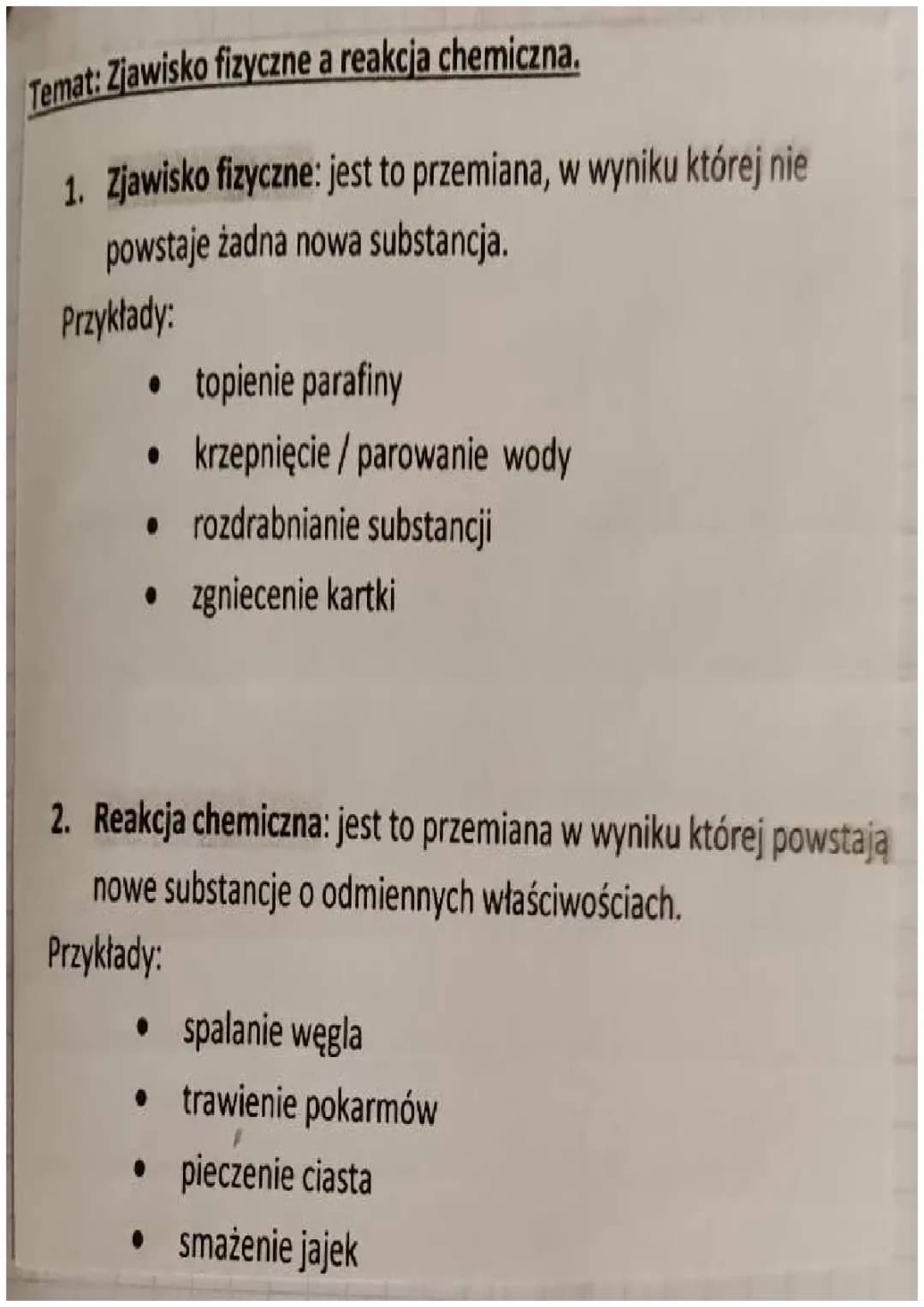 Zjawisko fizyczne a reakcja chemiczna