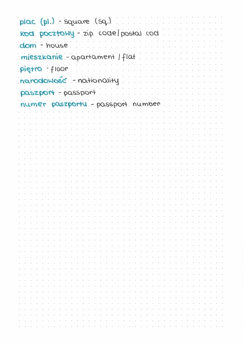 dane osobowe
SŁOWNICTWO – CZŁOWIEK:
imię - (first) name.
drugie imię - middle name
nazwisko surname
przezwisko - nickname
wiek - age.
data u