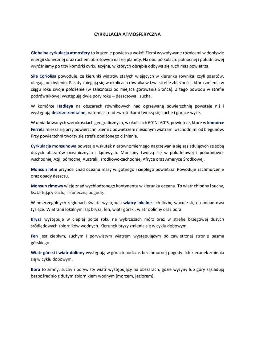 ATMOSFERA
Atmosfera to powłoka Ziemi stanowiąca mieszaninę gazów zwaną powietrzem. Atmosfera jest
najważniejszą powłoką ochronną Ziemi. Zabe