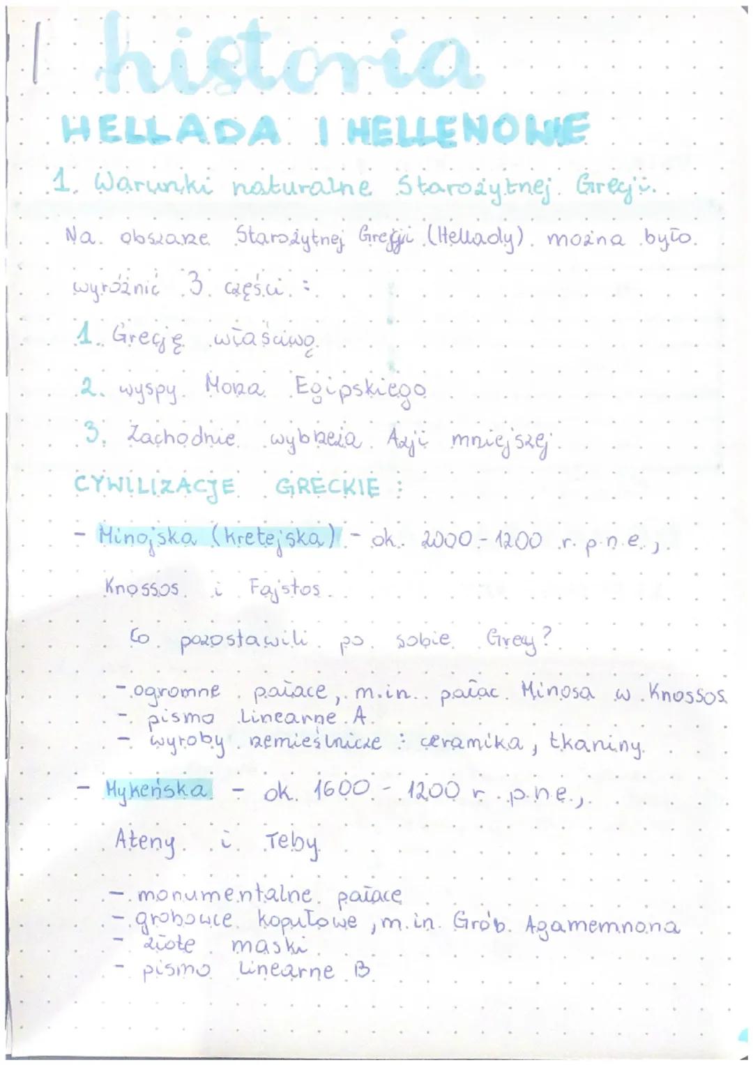 # historia
HELLADA I HELLENONE
1. Warunki naturalne Starożytnej. Greg.
Na. obszare Starożytnej Greggi (Hellady). można było.
wyróżnić 3. αρέ