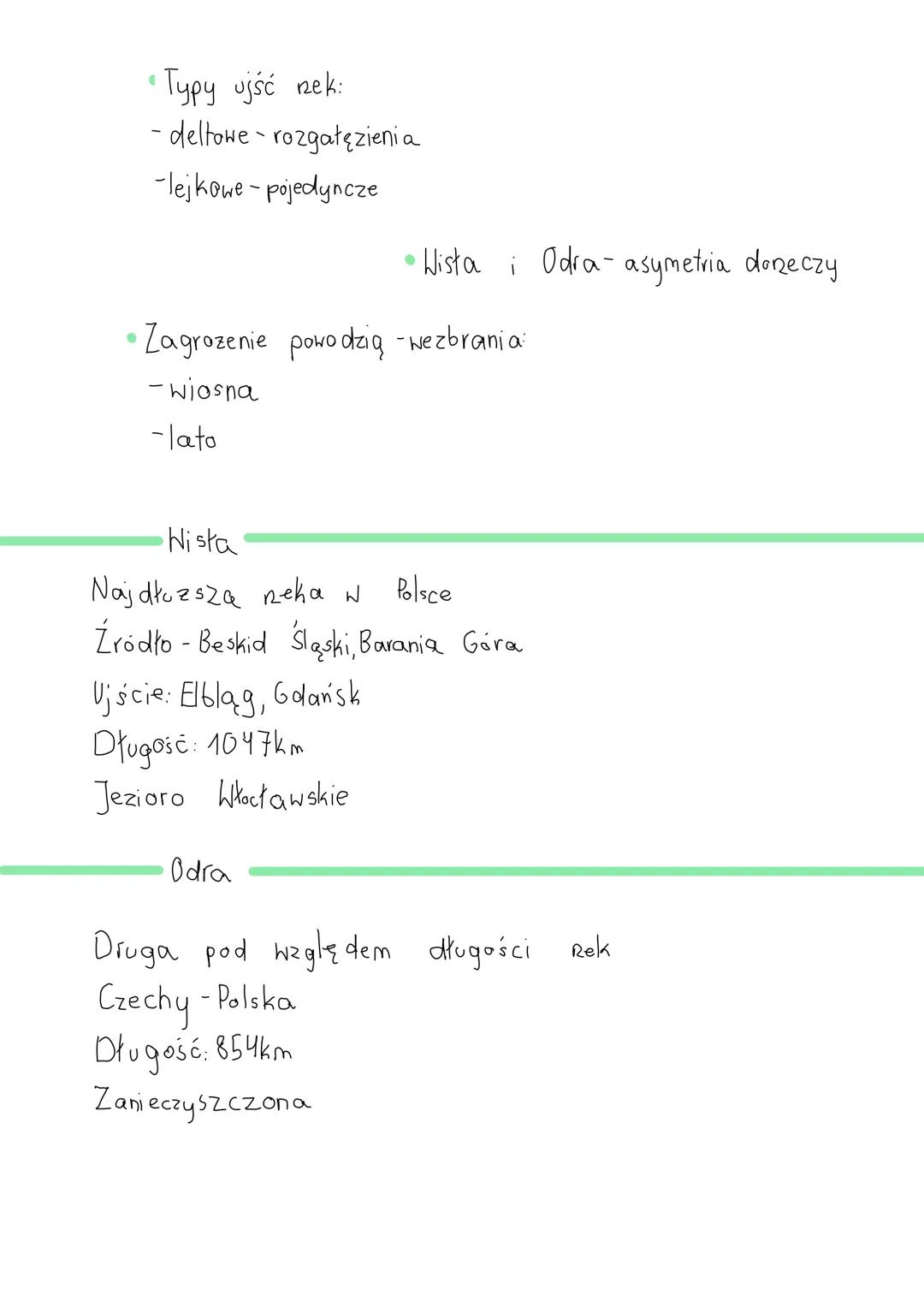 ●
!
neki
Wody powierzchniowe
●
Stee
oczka
▲
strumienie
bagna
jeziora
RZECZNA
●
· Rzeka główna - neka upływająca do mora /oceanu
•Dopływ - Rz