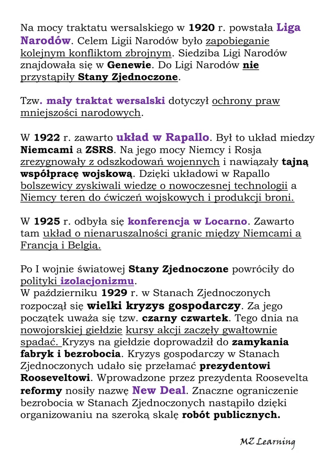 
<p>Europa i Ameryka po I wojnie światowej</p>
<p>Po zakończeniu I wojny światowej państwami centralnymi były Niemcy, Austro-Węgry, Turcja i