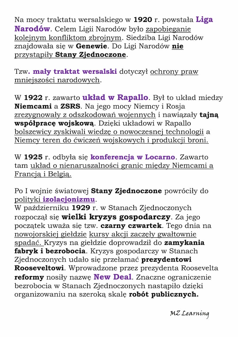 
<p>Europa i Ameryka po I wojnie światowej</p>
<p>Po zakończeniu I wojny światowej państwami centralnymi były Niemcy, Austro-Węgry, Turcja i