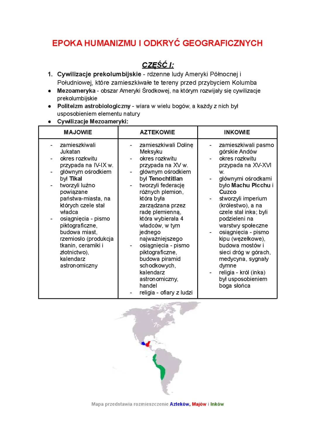 W epoce humanistów i wielkich odkryć geograficznych