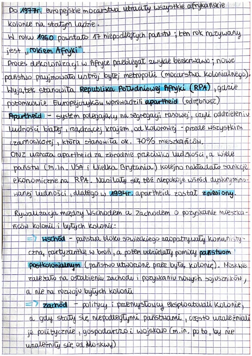historia
Dekolonizacja, nazywamy proces, w którym kolonie wyzwalają się
Spod zależności od mocarstw kolonialnych i twora, nowe państwa.
deko