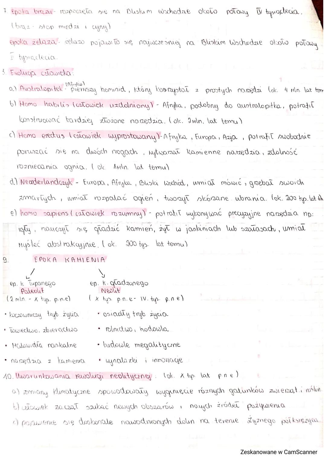 
<p>Pierwsza epoka historyczna to prehistoria, czyli nauka zajmująca się dziejami człowieka od hominidów, obejmująca okres od Zuln bat do IV