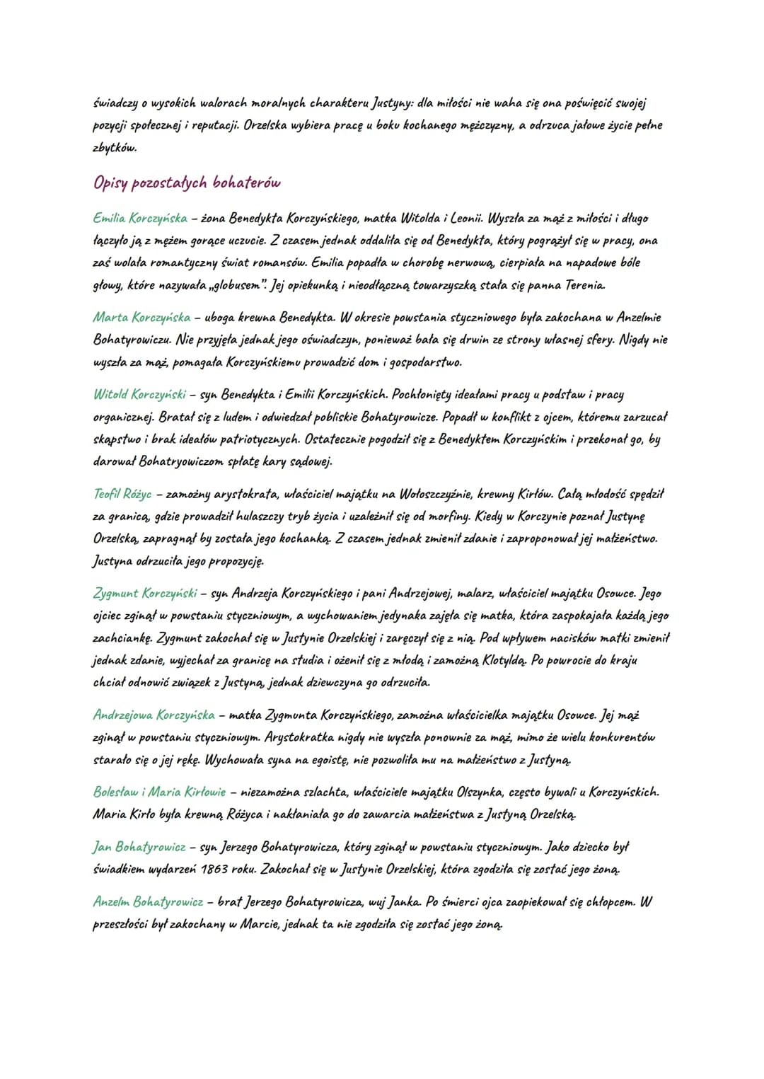 NAD NIEMNEM
-Streszczenie krótkie-
Akcja powieści rozgrywa się na Litwie. Główni bohaterowie mieszkają w Korczynie (rodzina Korczyńskich i
J