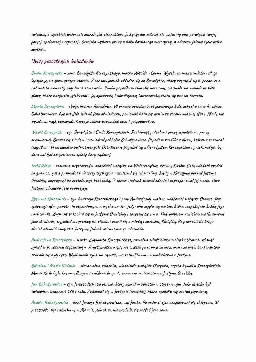 NAD NIEMNEM
-Streszczenie krótkie-
Akcja powieści rozgrywa się na Litwie. Główni bohaterowie mieszkają w Korczynie (rodzina Korczyńskich i
J