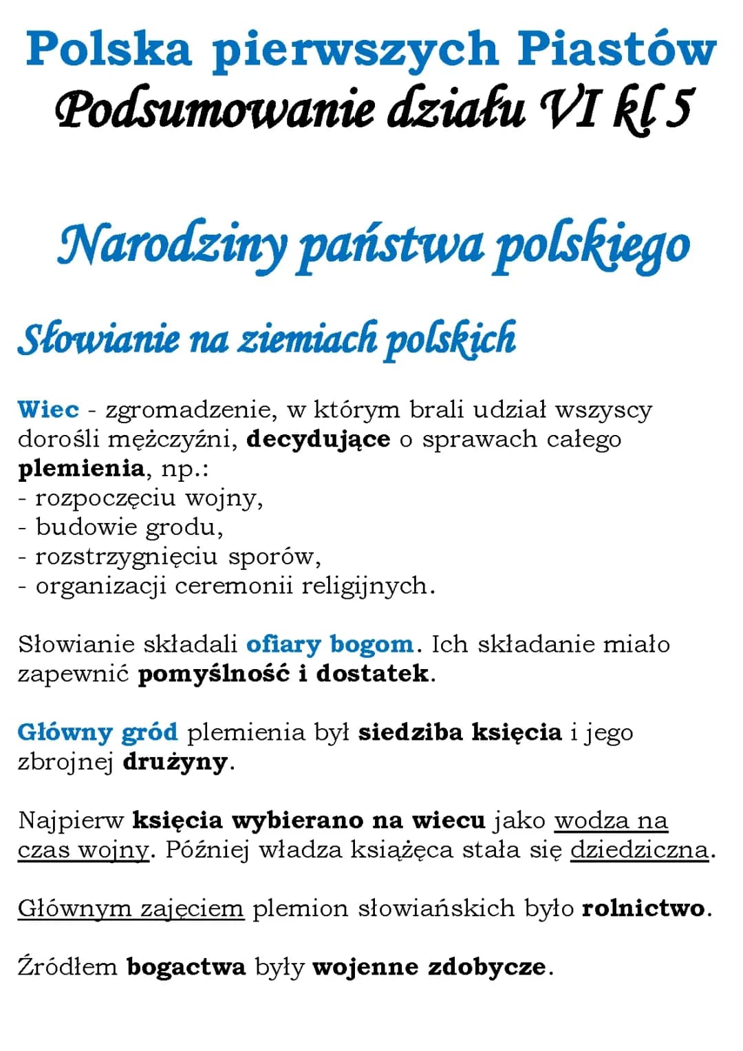 Początki państwa polskiego: Ciekawostki, Notatki i Prezentacje dla Klasy 5