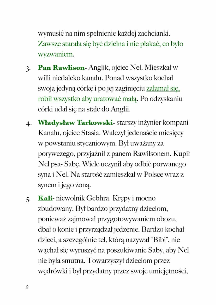 Henryk Sienkiewicz
CZAS I MIEJSCE AKCJI
Powieść dzieje się pod koniec XIX wieku w Afryce.
I.
W pustyni iw puszczy
2.
1
BOHATEROWIE
Staś Tark