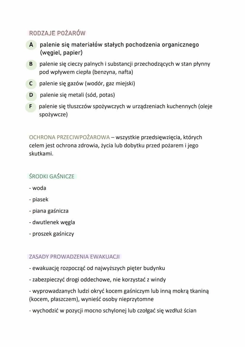 ZAGROŻENIA POŻAROWE
POŻAR - niekontrolowany proces palenia się i rozprzestrzeniania
ognia w miejscu do tego nieprzeznaczonym.
ZAGROŻENIA WYS