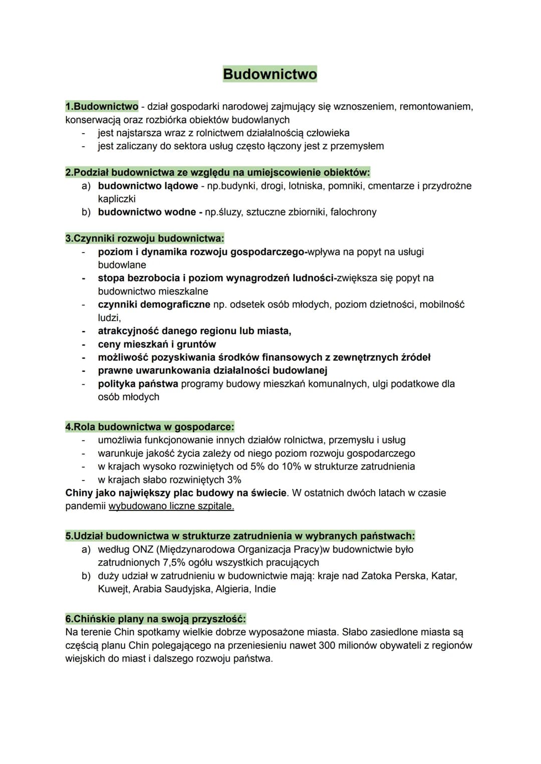 Budownictwo
1.Budownictwo - dział gospodarki narodowej zajmujący się wznoszeniem, remontowaniem,
konserwacją oraz rozbiórka obiektów budowla