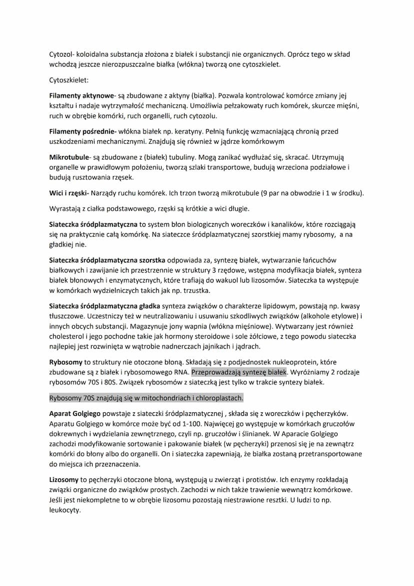 Organizmy jednokomórkowe- są zbudowane z jednej komórki, która wykonuje wszystkie funkcje
życiowe np. bakterie grzyby i protisty.
Formy kolo