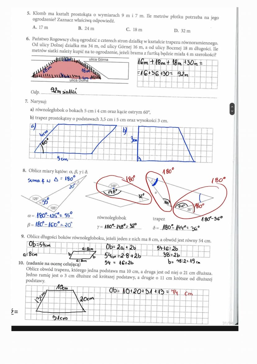 PRACA KLASOWA
Figury geometryczne
1. Przyjrzyj się rysunkowi i uzupełnij zdania wyrazami
z chmurki.
Proste FD i EB są.
równolegie
Odcinki AB