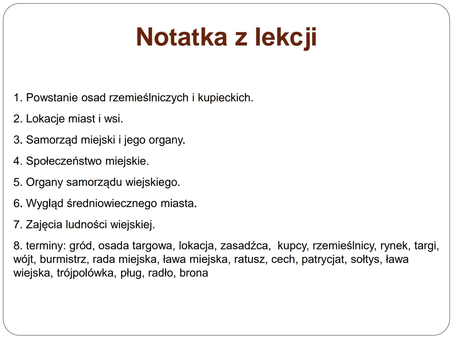 Średniowieczne miasto i wieś p.n.e.
n.e.
476 r.
UPADEK CESARSTWA
ZACHODNIORZYMSKIEGO
Oś czasu
średniowiecze
nowożytność XIX wiek współczesno