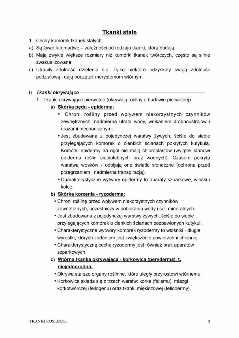 Temat: Tkanki roślinne.
1. Tkanka to zespół komórek o wspólnym pochodzeniu i podobnej budowie
współpracujących ze sobą w pełnieniu określony