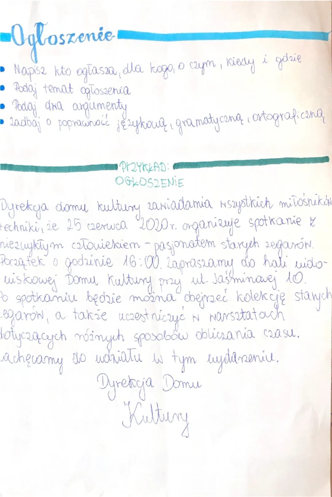 kto, kogo, Naco kiedy gotzie
októrej + 2
ZAPROSZENIE ting, argumenty.
Zaproszenie
i
OGLOSZENIE
• Napisz kto, kogo, ma co, kiedy i gdzie zapr