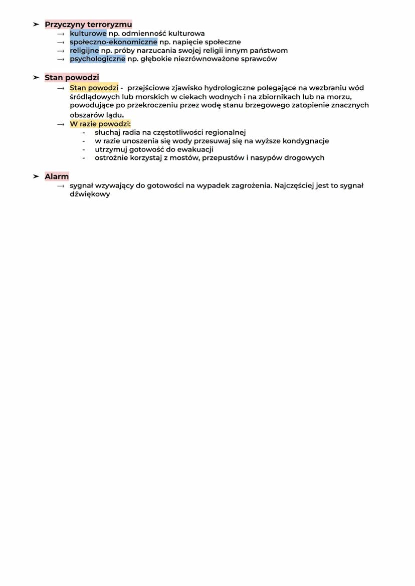 EDB-sprawdzian
➤ Rodzaje zagrożeń :
naturalne np. pożary powodzie, lawiny, mgły
spowodowane działalnością człowieka np. katastrofy komunikac