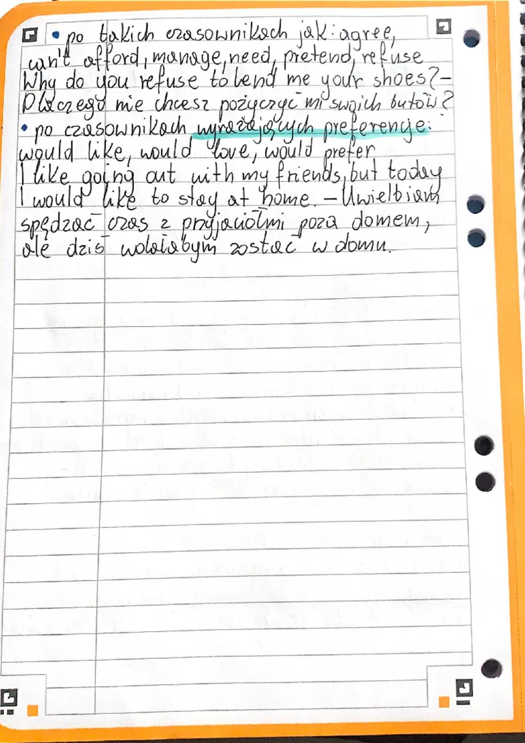 # ANGIELSKI

W zdaniach w j. angielskim często
występujor po po sobie dwa czasowniki. W
zaleznošu od tego jaki czasownik stoi
na pierwszym m