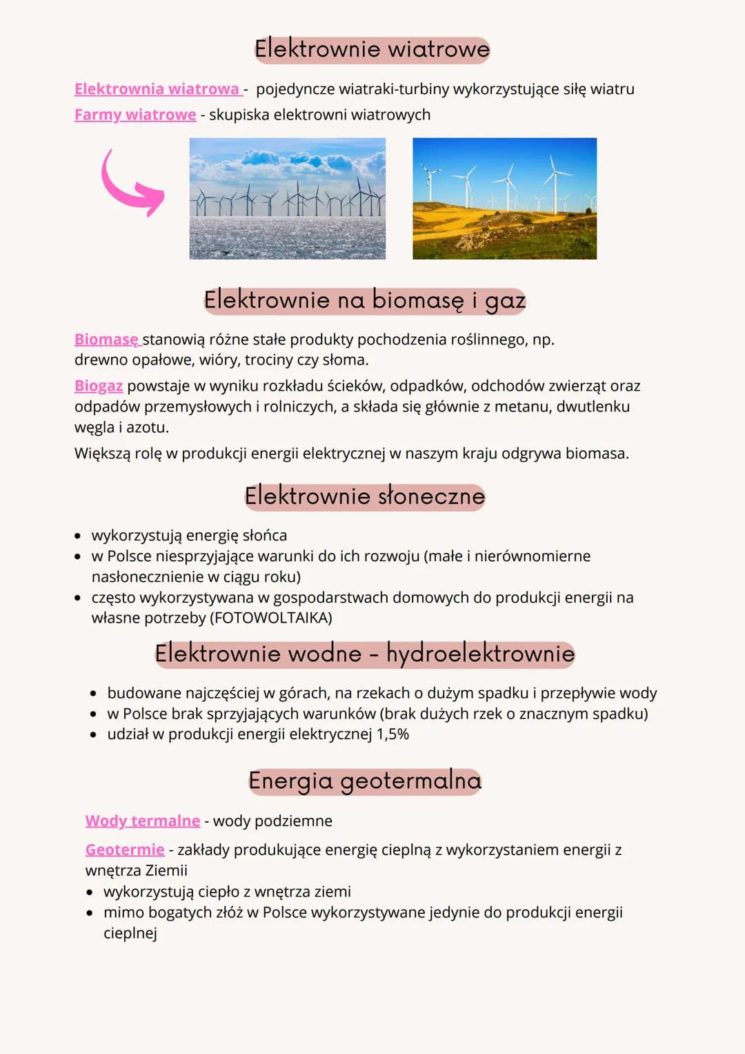 ENERGETYKA
Źródła energii wykorzystywane w Polsce
Źródła energii
energia wód
węgiel brunatny
energia słoneczna
energia wiatru
biomasa
biogaz