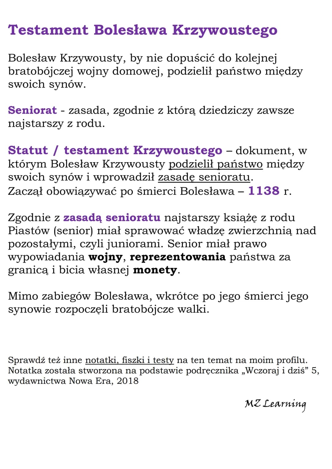 Rządy Bolesława
Krzywoustego
1109 r - najazd niemiecki na Polskę
1138 r. ogłoszenie testamentu Bolesława Krzywoustego
W Polsce Władysława He