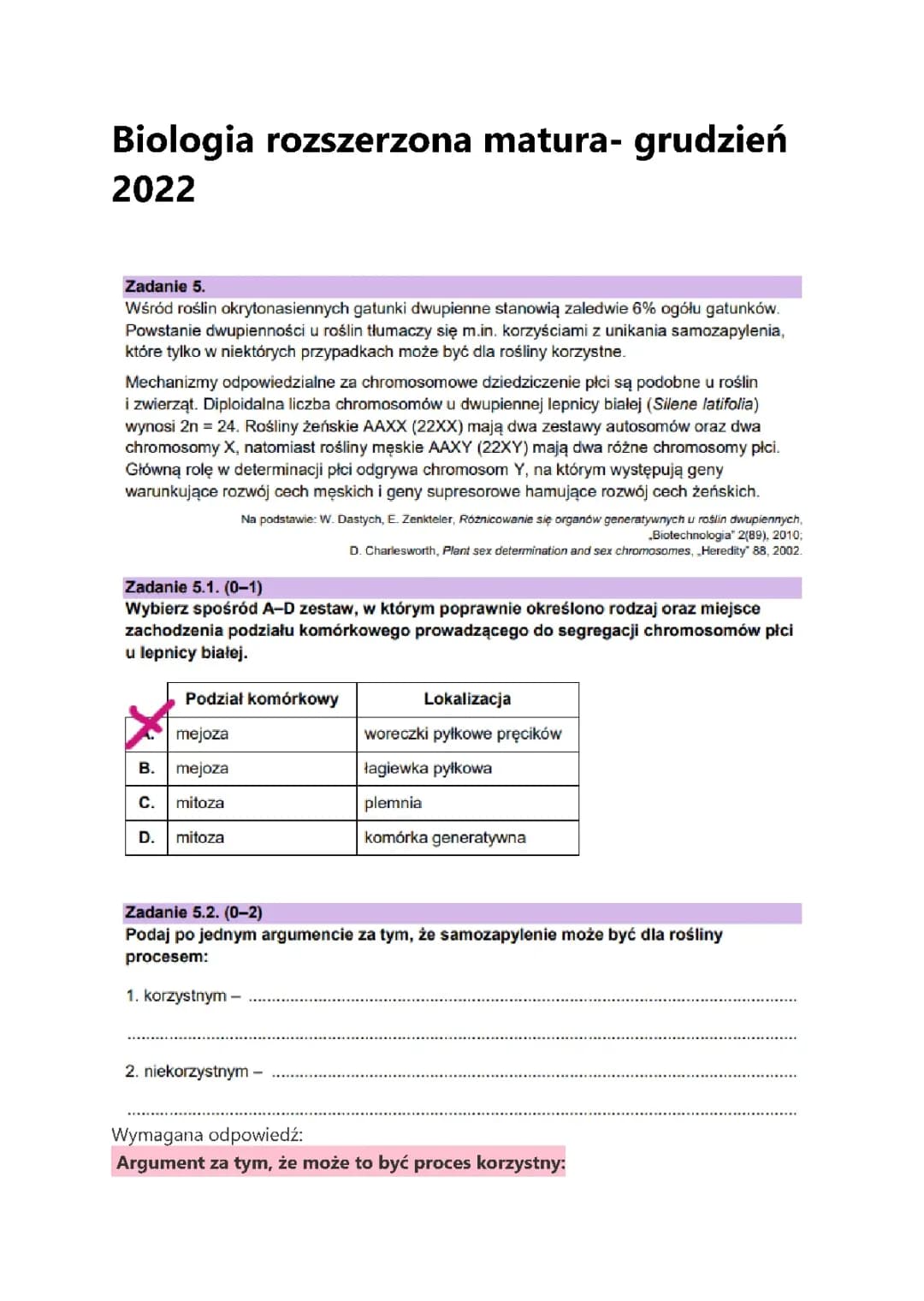 Matura biologia rozszerzona grudzień 2022 cz.2