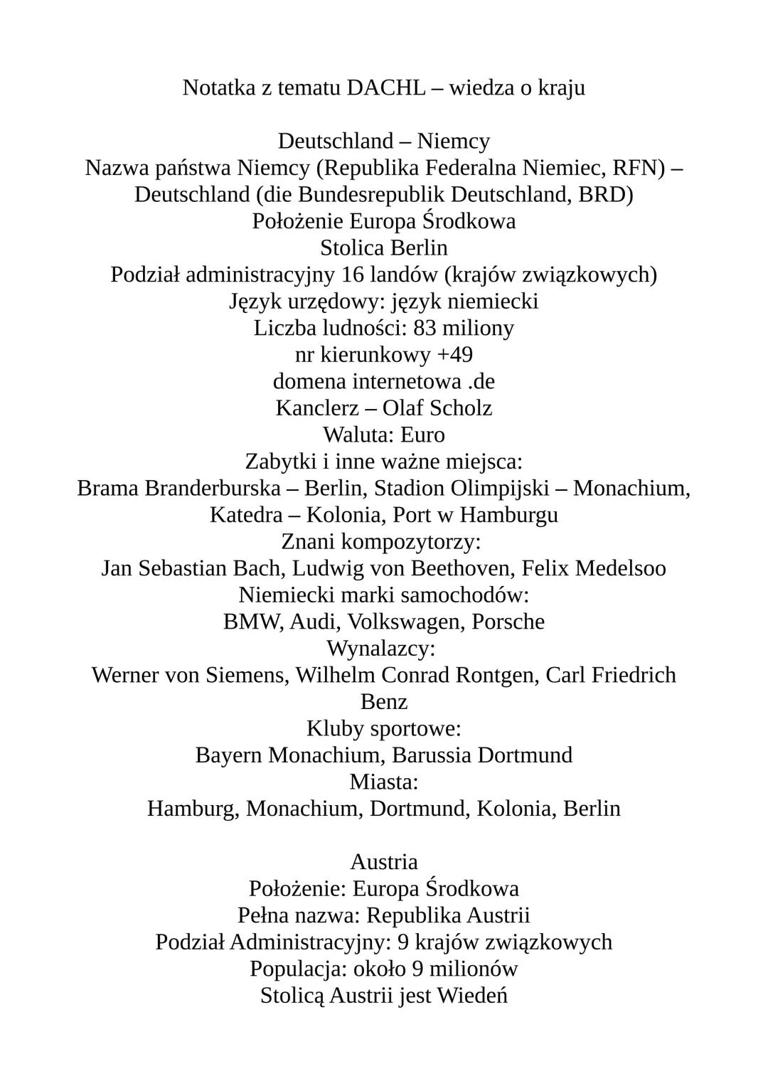 Wszystko o Krajach DACHL: Wiedza i Ciekawostki