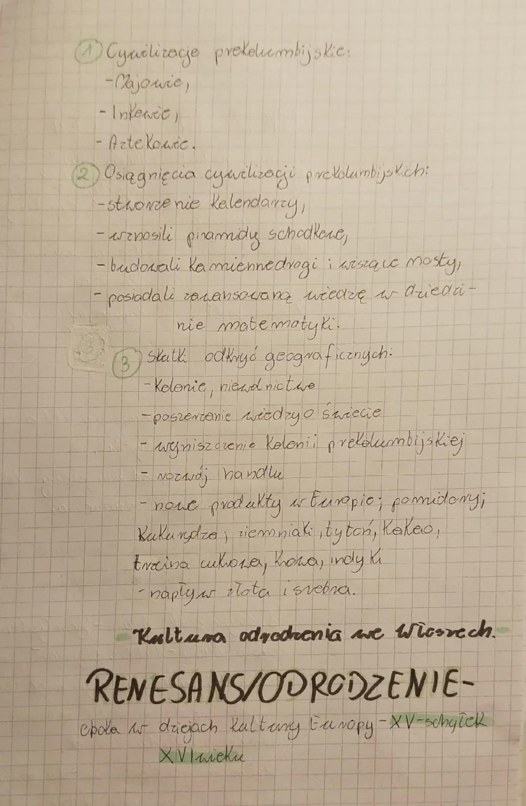 # Histonia

Europaśarot w XVI wieku

Wielkic odkrycia geograficznc.

1. Przyczyny odkryć geograficcnych.

- Poszukizanie nowej drogi do Indi