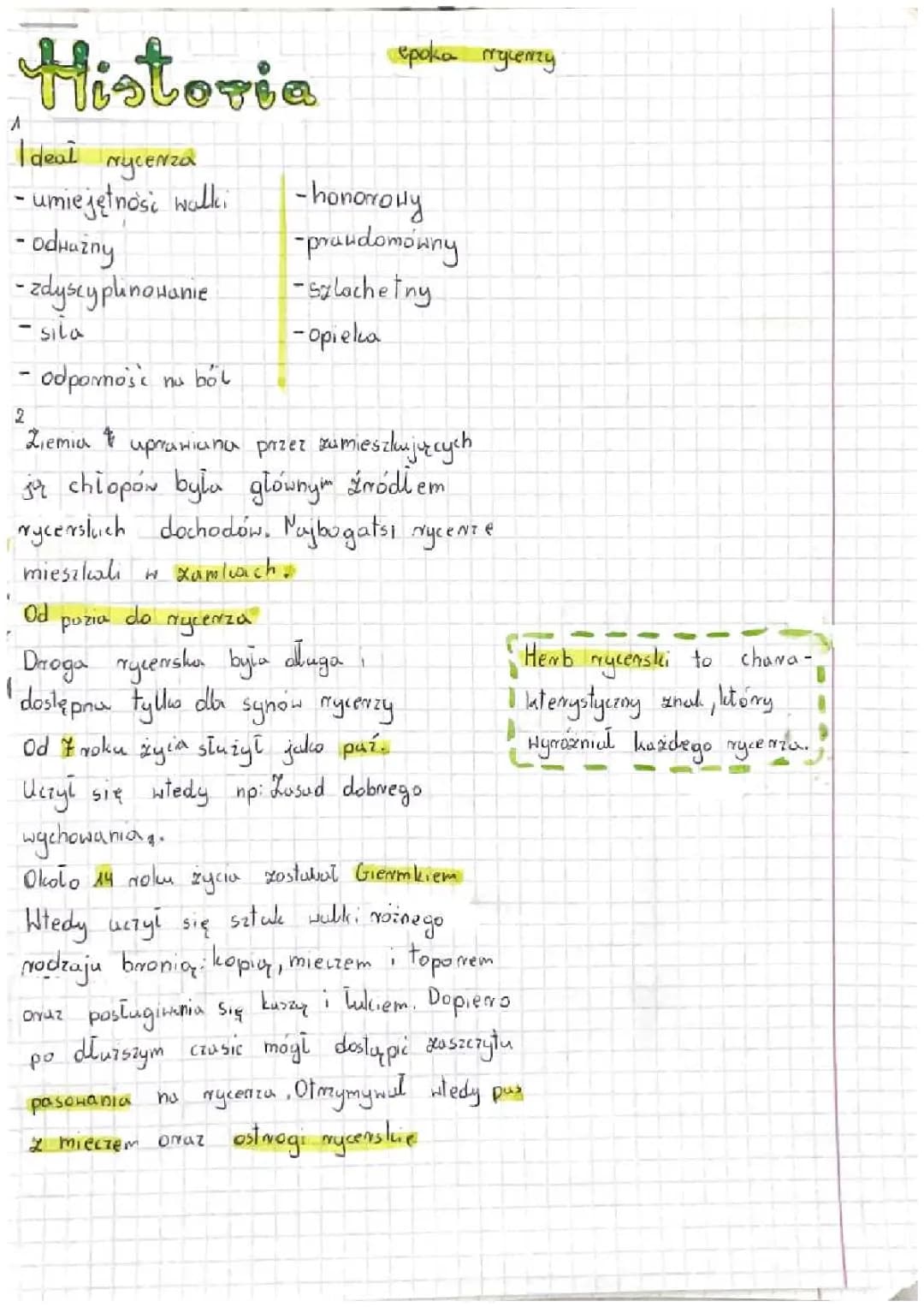 Epoka Rycerzy historia klasa 5