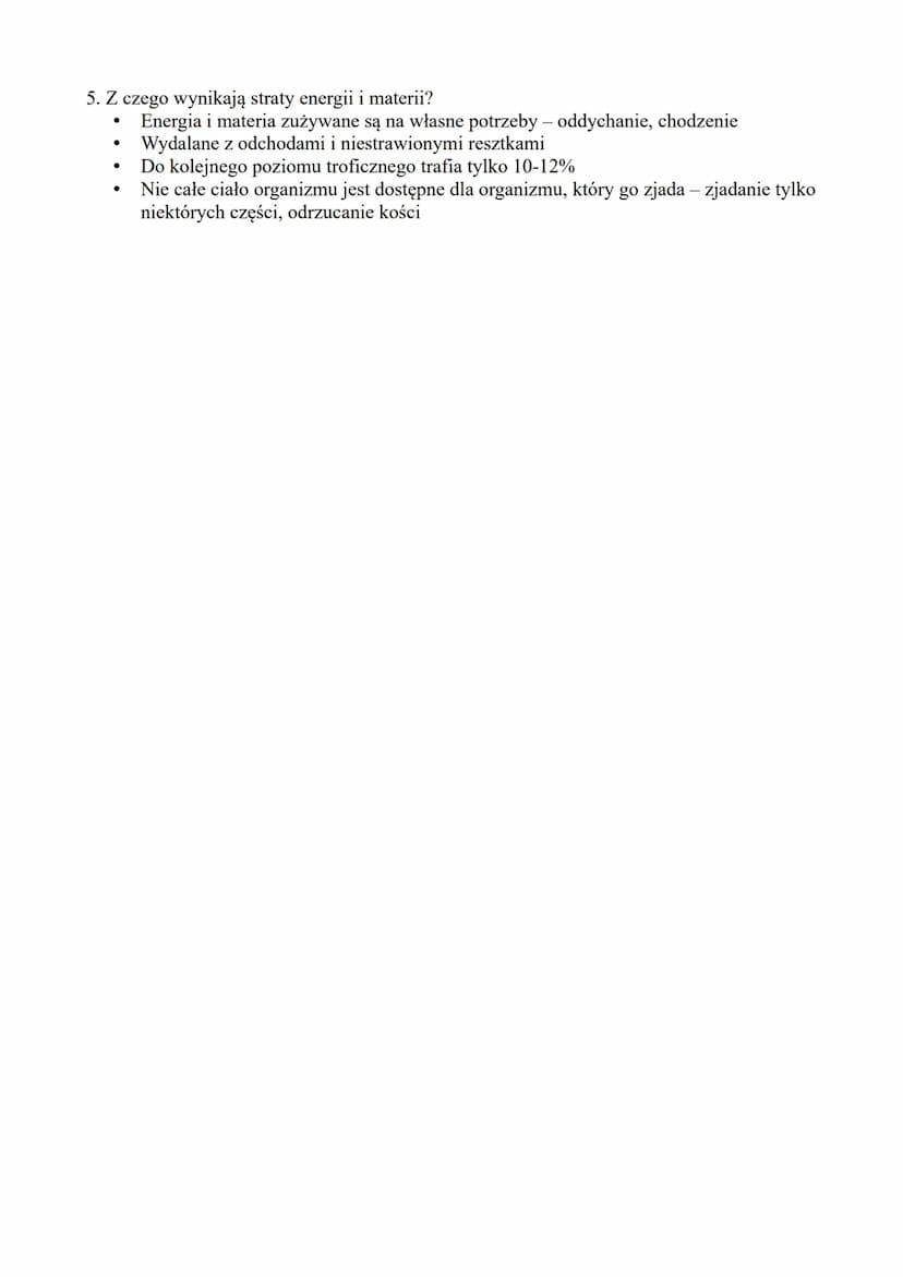 PRZEPŁYW ENERGII I KRĄŻENIE MATERII W EKOSYSTEMIE
1. Przepływ energii w ekosystemie
●
●
●
Energia w ekosystemie nie jest odnawialna
Musi nas