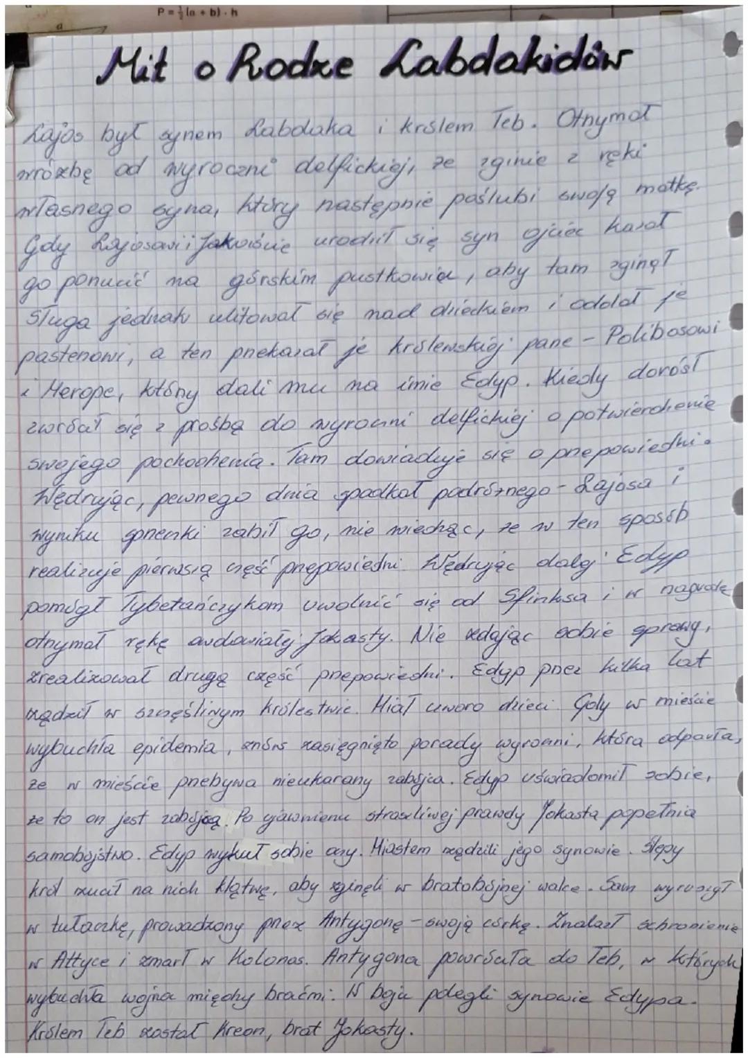 Plobih

# Mit o Rodre Labdakidón

Lajos był synem Labdaka i krslem Teb. Otnymot
mozbę od myroczni delfickiej, ze ginie z ręki
Masnego cyna, 