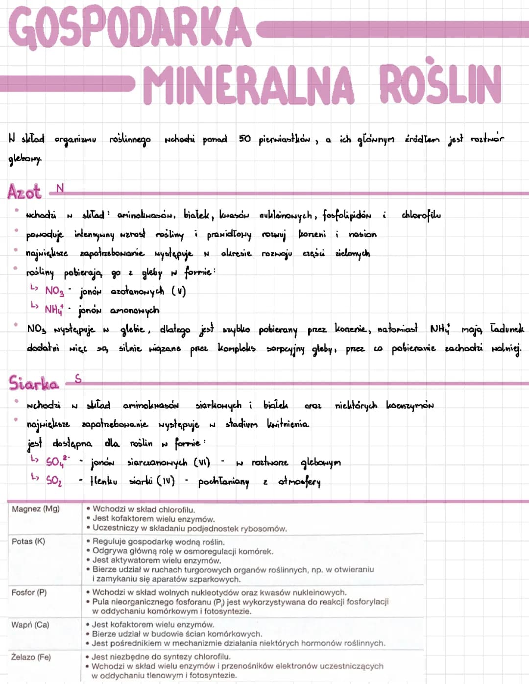 Gospodarka mineralna roślin 