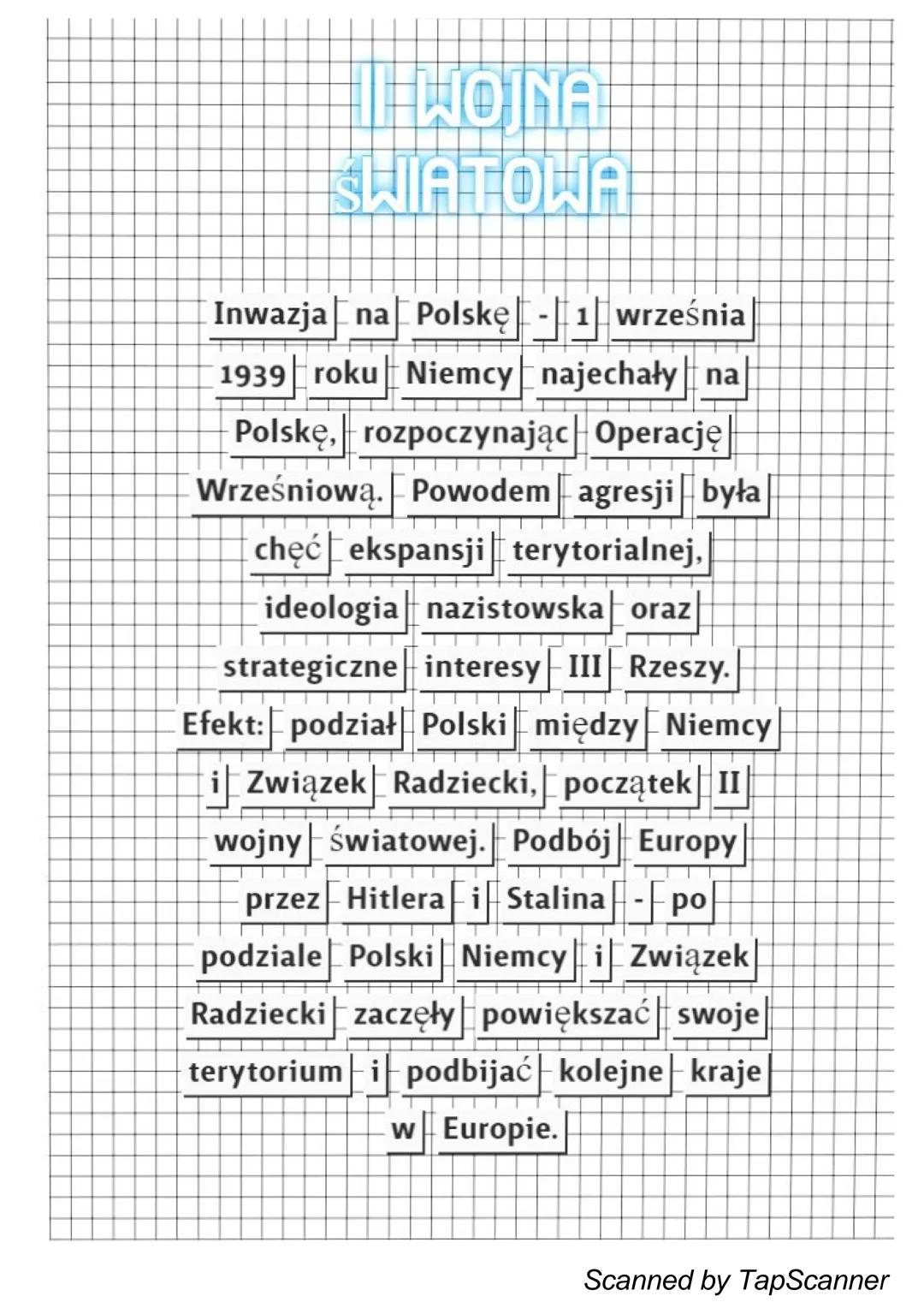 WOJNA
ŚWIATOWA
Inwazja na Polskę-1 września
1939 roku Niemcy najechały na|
Polskę, rozpoczynając Operację
Wrześniową. Powodem agresji była|
