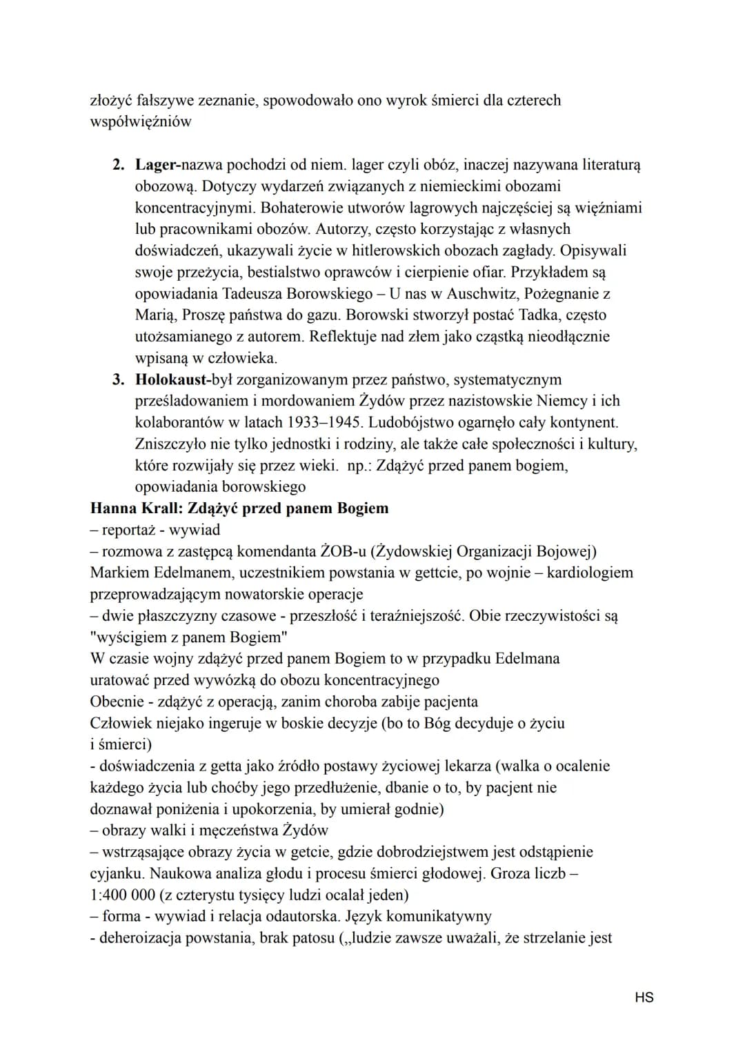 Literatura wojny i okupacji
1. Łagier-był to obóz pracy przymusowej w Rosji bolszewickiej i w ZSRR, w
którym więźniów zmuszano do ciężkich p