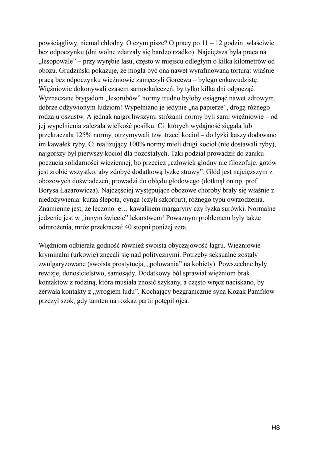 Literatura wojny i okupacji
1. Łagier-był to obóz pracy przymusowej w Rosji bolszewickiej i w ZSRR, w
którym więźniów zmuszano do ciężkich p