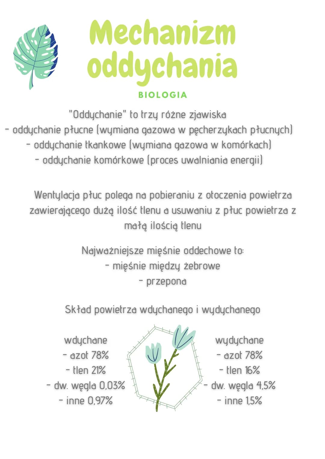 Mechanizm
oddychania
BIOLOGIA
"Oddychanie" to trzy różne zjawiska
- oddychanie płucne (wymiana gazowa w pęcherzykach płucnych)
- oddychanie 