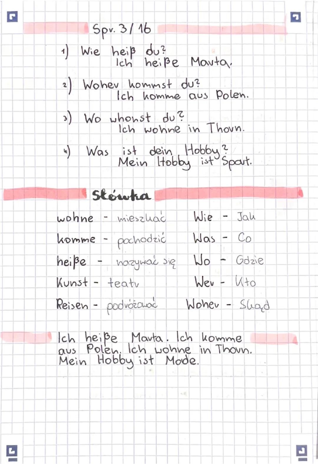 Ich stelle mich
13.09.24v. vou
Odmiana czasownika vegularnego Kommen
temat komm
:
ich komme
wiv
kommen
du kommst.
ihv
kommt
Ev
sie 2
Sie
kom
