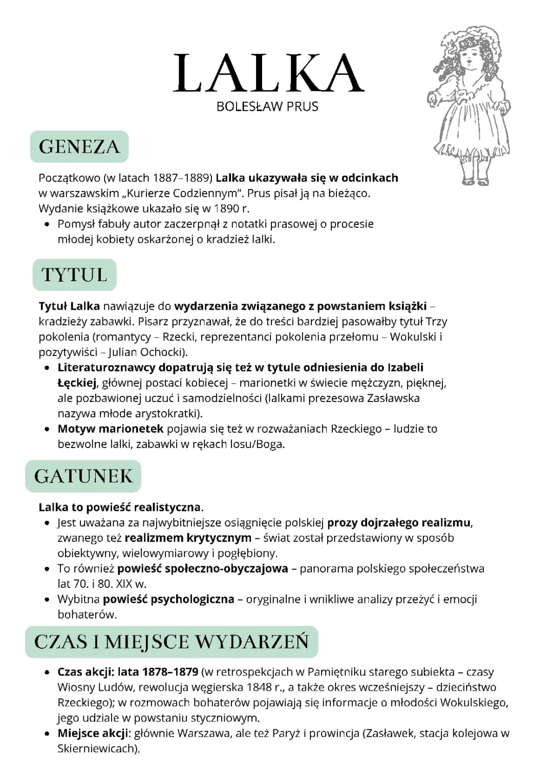 Analiza Lalki Bolesława Prusa: Realizm i Miłość