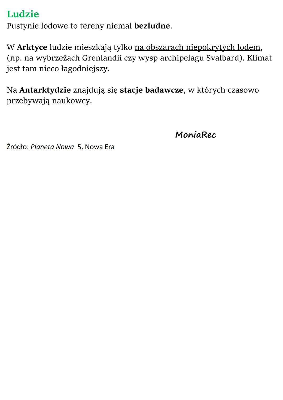 Krajobraz pustyni gorącej i
pustyni lodowej
Pustynie to obszary, na których roślinność jest bardzo uboga lub w
ogóle nie występuje ze względ