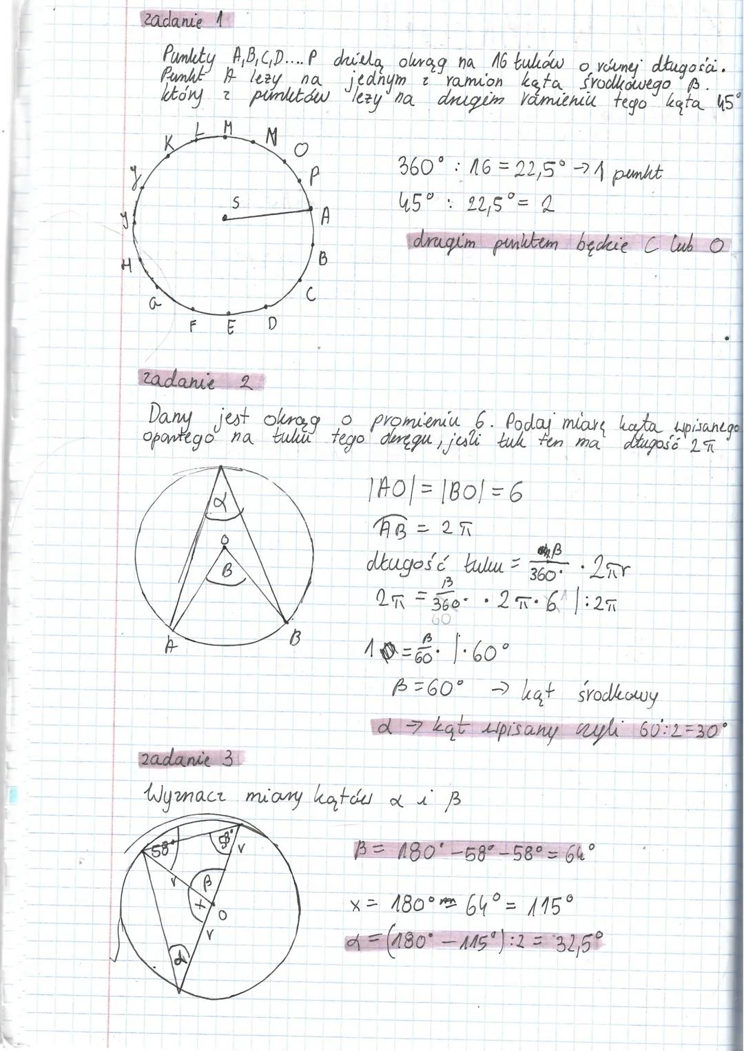 # KATY W OKRĘGLI

Kat wpisany w okręgu to kat wypukty, którego wienchotek
ezy na okręgu, a ramiona są potproste zawierające cięcive tego
sią