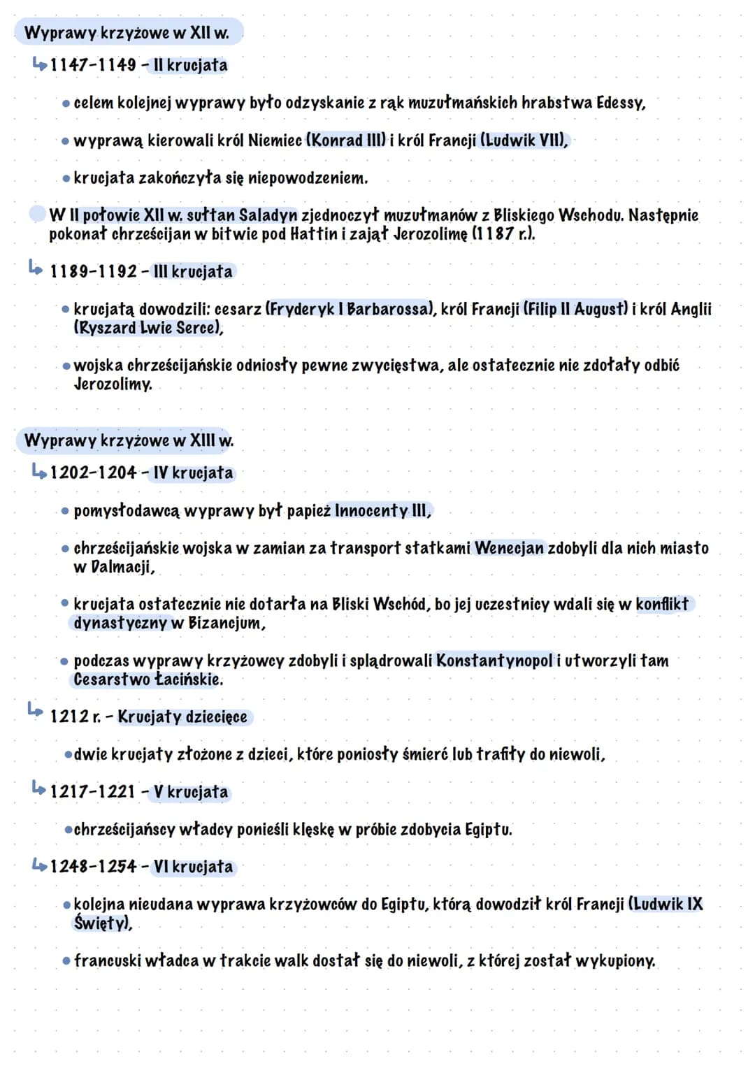 Wyprawy krzyżowe
Przyczyny wypraw krzysowych
Przyczyny wypraw krzyżowych:
↳blokowanie przez Turków seldżuckich dostępu do Ziemi Świętej,
Le 