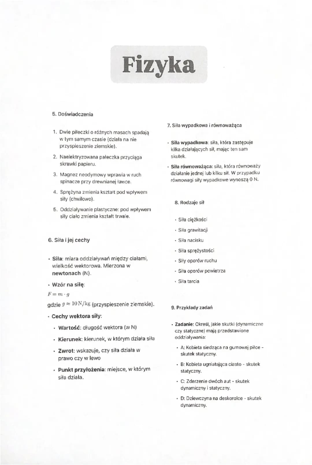 Fizyka
1. Czym zajmuje się fizyka?
Fizyka odkrywa podstawowe prawa przyrody,
wyjaśnia zjawiska w niej zachodzące oraz
opisuje właściwości ma