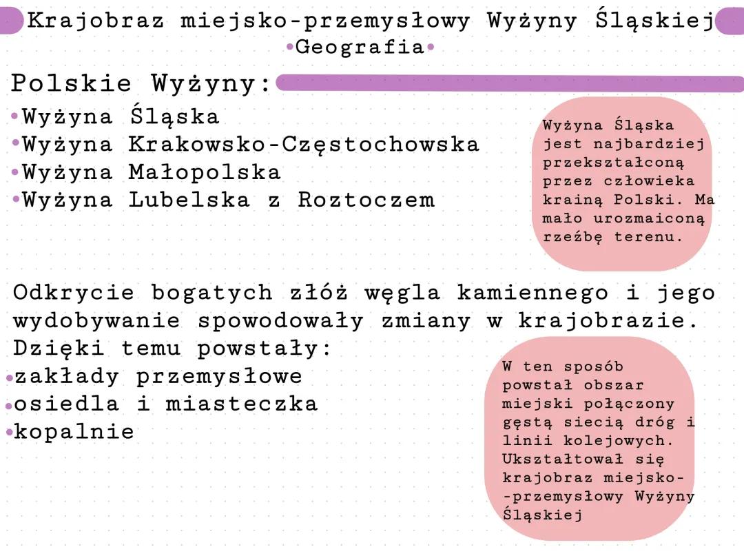 Slaska Wyzyna: Opisz miejsko-przemysłowy krajobraz dla klasy 5