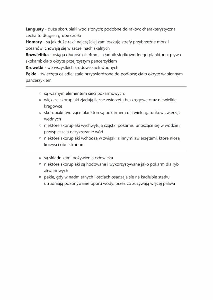 Skorupiaki - stawonogi, które mają
twardy pancerz
Gdzie żyją i jak wyglądają skorupiaki?
większość żyje w wodzie
o nieliczne żyją na lądzie 