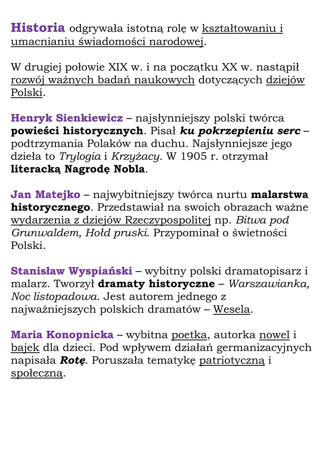 Kultura polska przełomu
XIX i XX wieku
Polska kultura narodowa ukształtowała się w XIX
w. Walka z germanizacją i rusyfikacją wzmocniła
tożsa