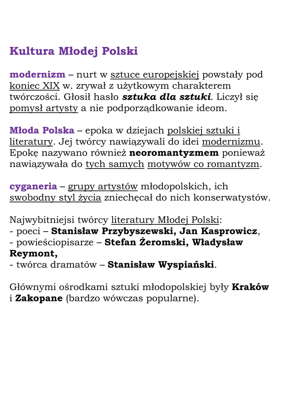 Kultura polska przełomu
XIX i XX wieku
Polska kultura narodowa ukształtowała się w XIX
w. Walka z germanizacją i rusyfikacją wzmocniła
tożsa