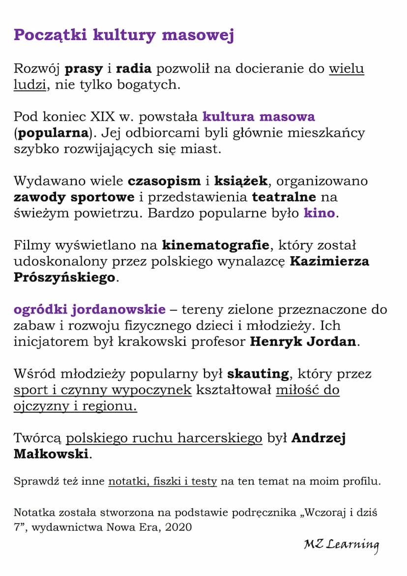 Kultura polska przełomu
XIX i XX wieku
Polska kultura narodowa ukształtowała się w XIX
w. Walka z germanizacją i rusyfikacją wzmocniła
tożsa