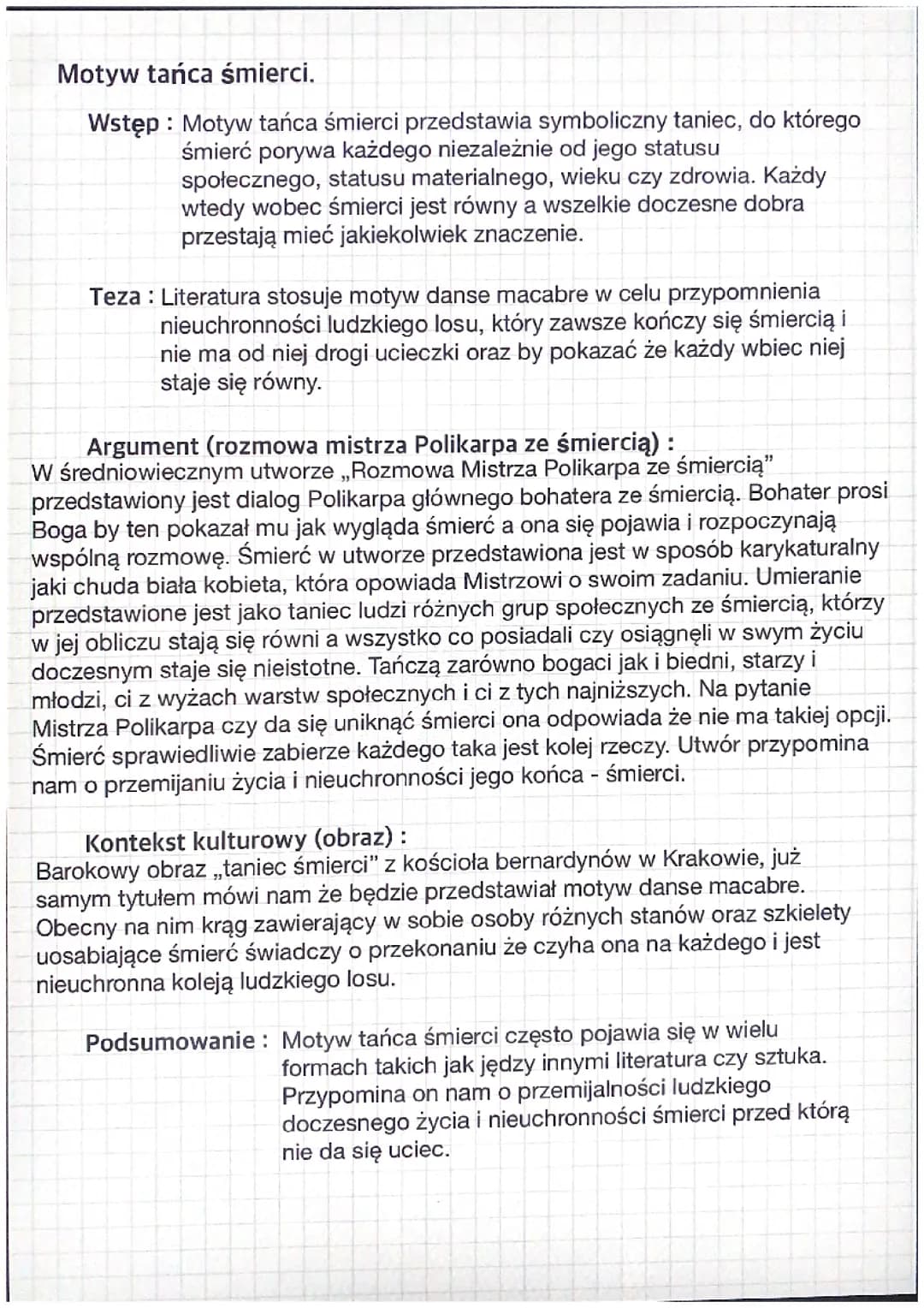 Motyw tańca śmierci. Omów zagadnienie 
